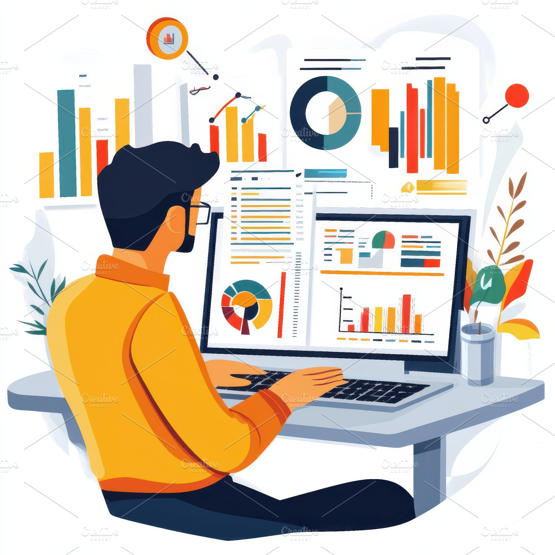 Data Analyst Working with Charts and, a Background Photo by Pixeness Studio