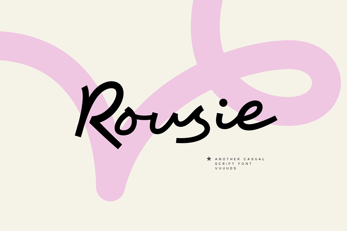 Rousie Font, a Script Font by vuuuds (Photo 1 of 9)