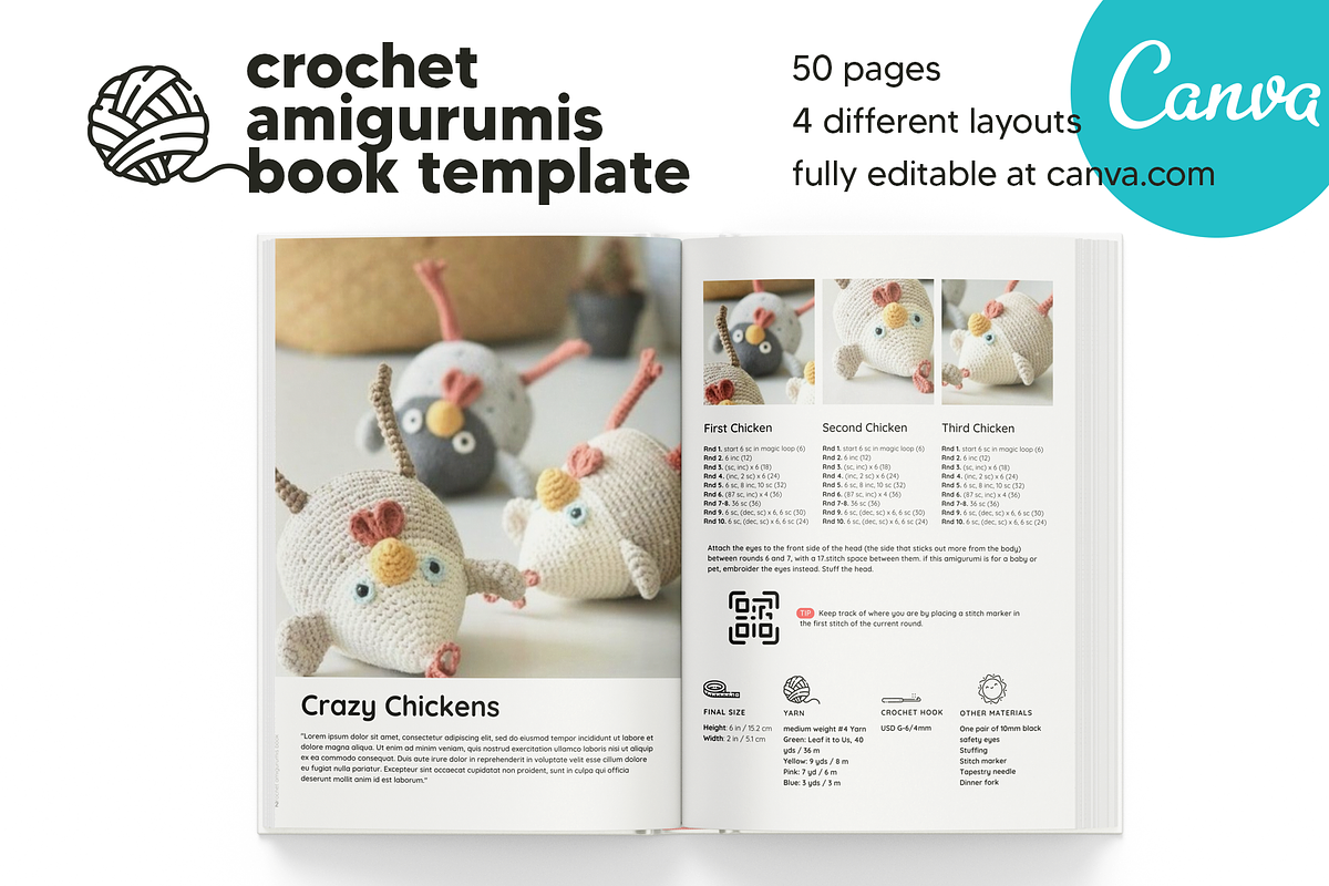 Canva Crochet Amigurumi Book Templat, a Magazine Template by DeLaGranSiete (Photo 6 of 8)