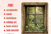 Forest Windows Collage Paper Kit, a Background Graphic by GiraffeCreative (Thumbnail 4 of 9)
