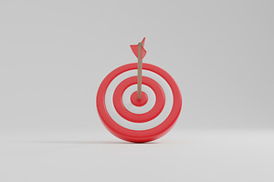 Red target with arrow hitting bullseye success concept render, a Business Photo by RF Images
