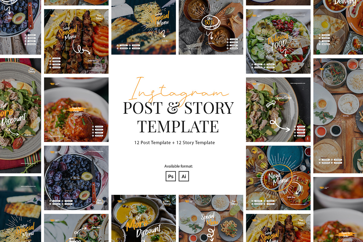 Restaurant Instagram Post and Story, a Social Media Template by peterdraw (Photo 1 of 6)