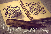 Ink Lettering Sketchbook Mockup, a Books & Magazine Mockup by Seamless and more stuff (Thumbnail 1 of 3)