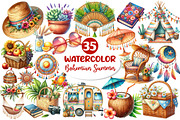 Bohemian Summer Clipart, an Illustration by Dream Creation (Thumbnail 1 of 4)