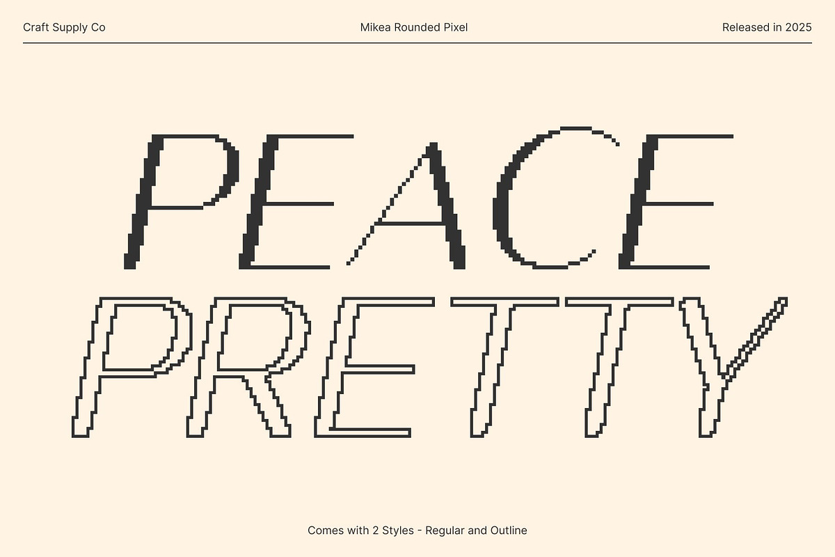 Mikea Rounded Pixel, a Sans Serif Font by Craft Supply Co. (Photo 4 of 8)