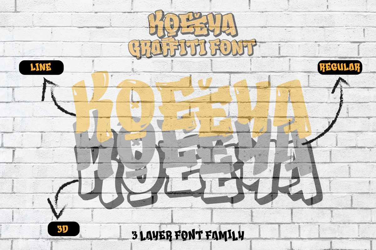 KOEEYA – Display Graffiti Font, a Handwritten Font by productype1 (Photo 2 of 13)