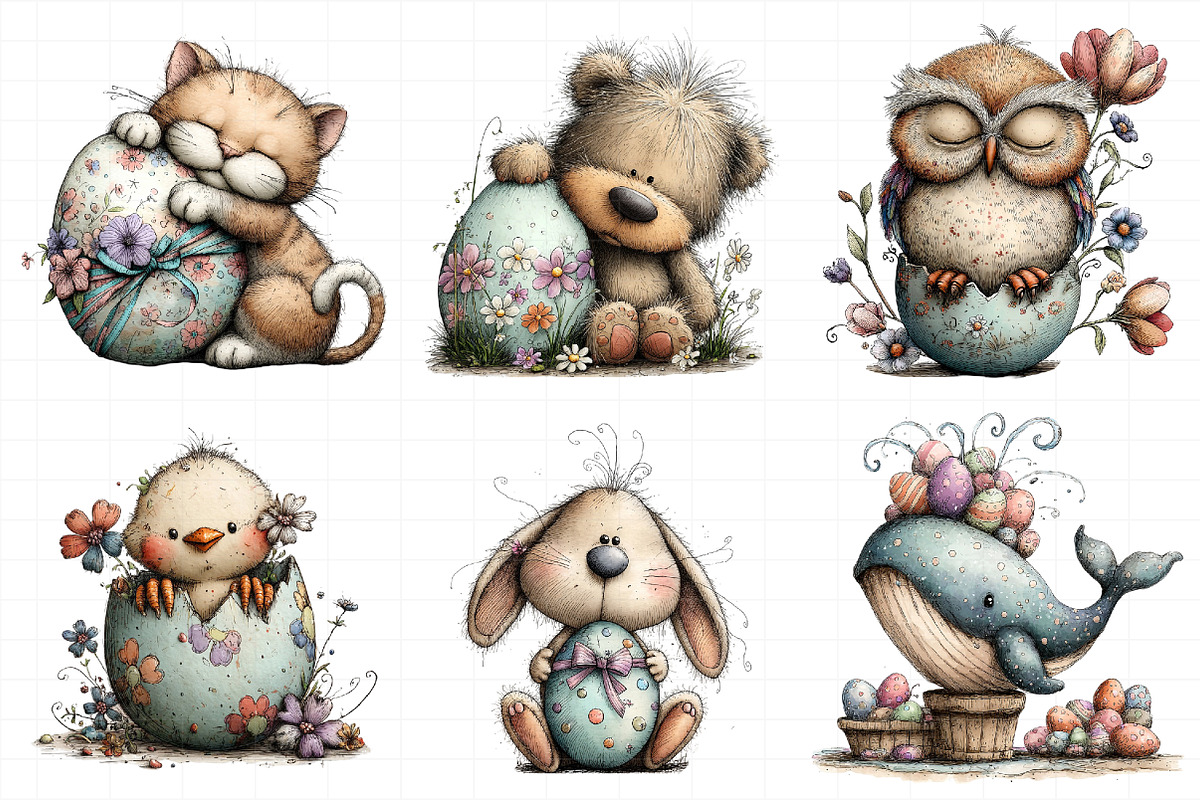 Whimsical Easter Animals Clipart, an Illustration by Daily.Designs (Photo 4 of 7)