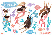 Watercolor Mermaid Set, an Illustration by Roodi and Bear (Thumbnail 2 of 2)