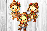 Autumn Cute Duck Clipart Sublimation, a Seasonal Illustration by V Design Creator (Thumbnail 4 of 7)