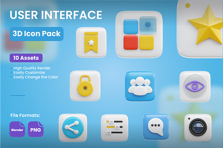 User Interface 3D Icons