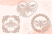 Butterfly & flowers, a Decorative Illustration by Katika Shop (Thumbnail 3 of 9)