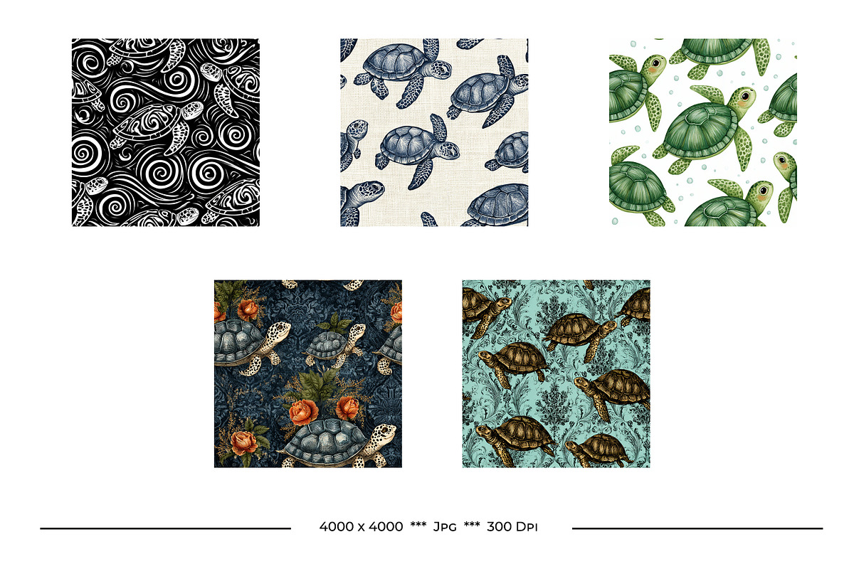 Turtle Retro Art Style Patterns, a Pattern Graphic by karenfoleyphoto (Photo 10 of 10)