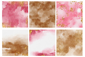 Watercolor Textures With Gold