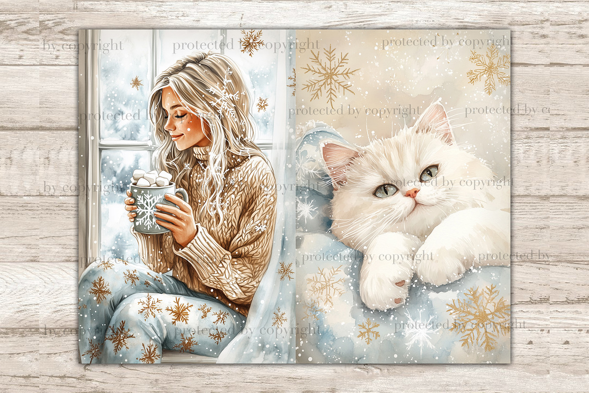 Cozy Winter Junk Journal Pages, a Person Illustration by GlamArtZhanna (Photo 6 of 10)