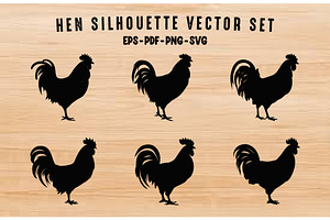 Hen Silhouette Vector art, an Animal Illustration by Gfx Expert Team