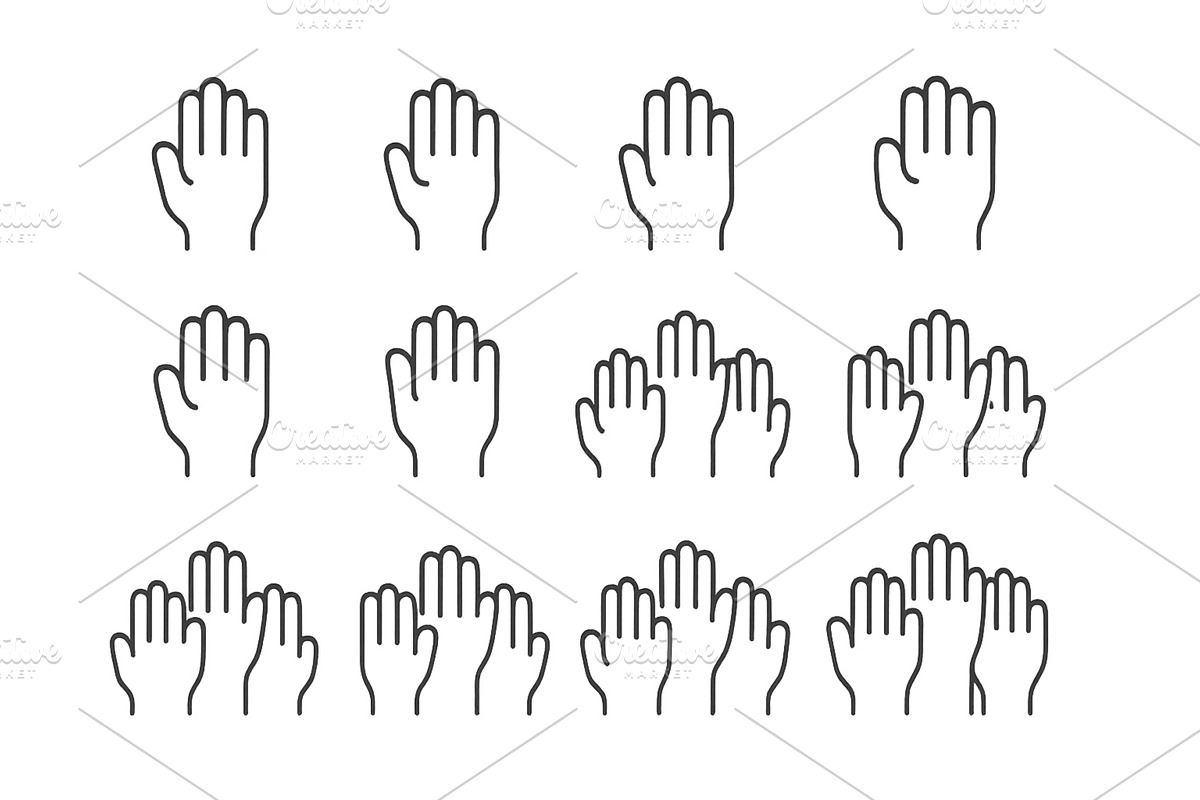 Various hand gestures arranged in a, an Illustration by ZinetroN