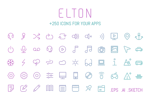 Elton 250 Icons For Your Apps
