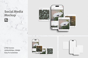 Realistic Social Media Mockup PSD, an Advertising Mockup by MA-KING_ART