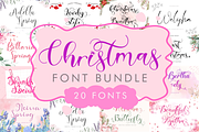 Christmas Font Bundle, a Script Font by Yoga Letter (Thumbnail 1 of 2)