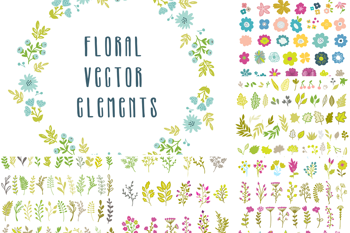 Floral illustrations, vector objects, an Object Graphic by bigmomentsdesign (Photo 2 of 8)