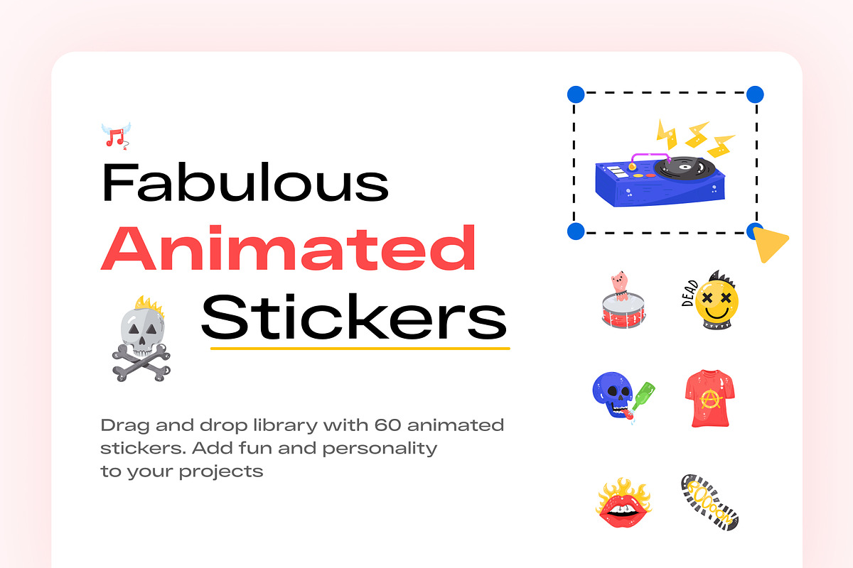Rock Animated Stickers, a Duotone Icon by Brickclay (Photo 1 of 7)