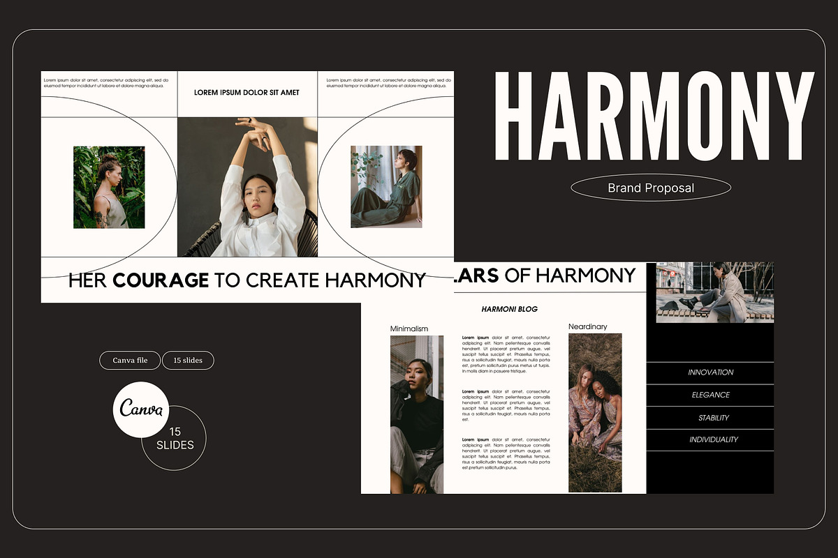 HARMONY - Fashion Canva Presentation, a Templates & Theme by AESTETHIC_STUDIO (Photo 1 of 9)