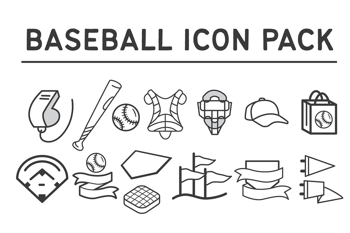 Baseball Vector Icon Pack, an Icon by Kevin Carobine (Photo 1 of 2)