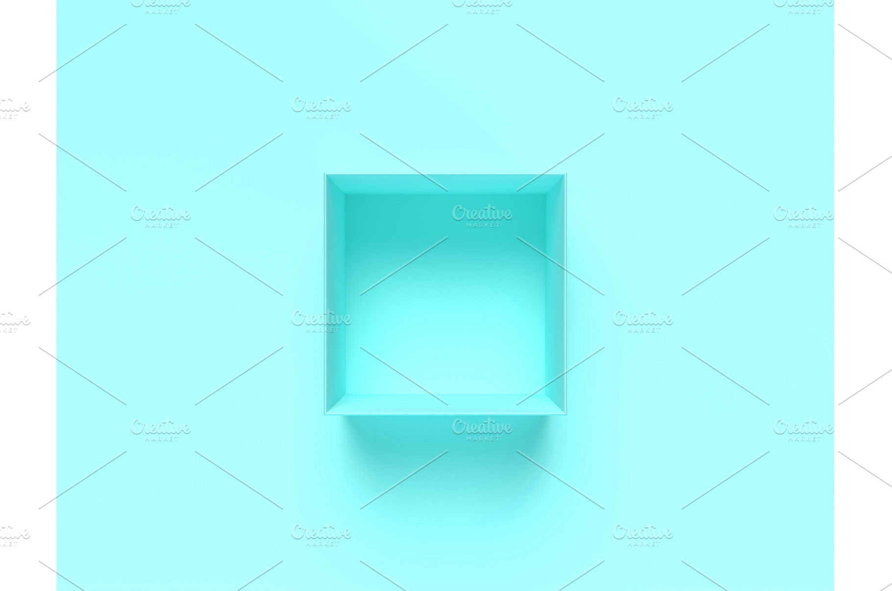 3D render of an empty turquoise, an Abstract Photo by Liudmyla Matviiets
