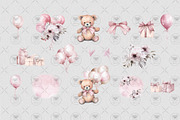Teddy Bear Watercolor clipart, an Animal Illustration by BigCakeBee (Thumbnail 3 of 4)