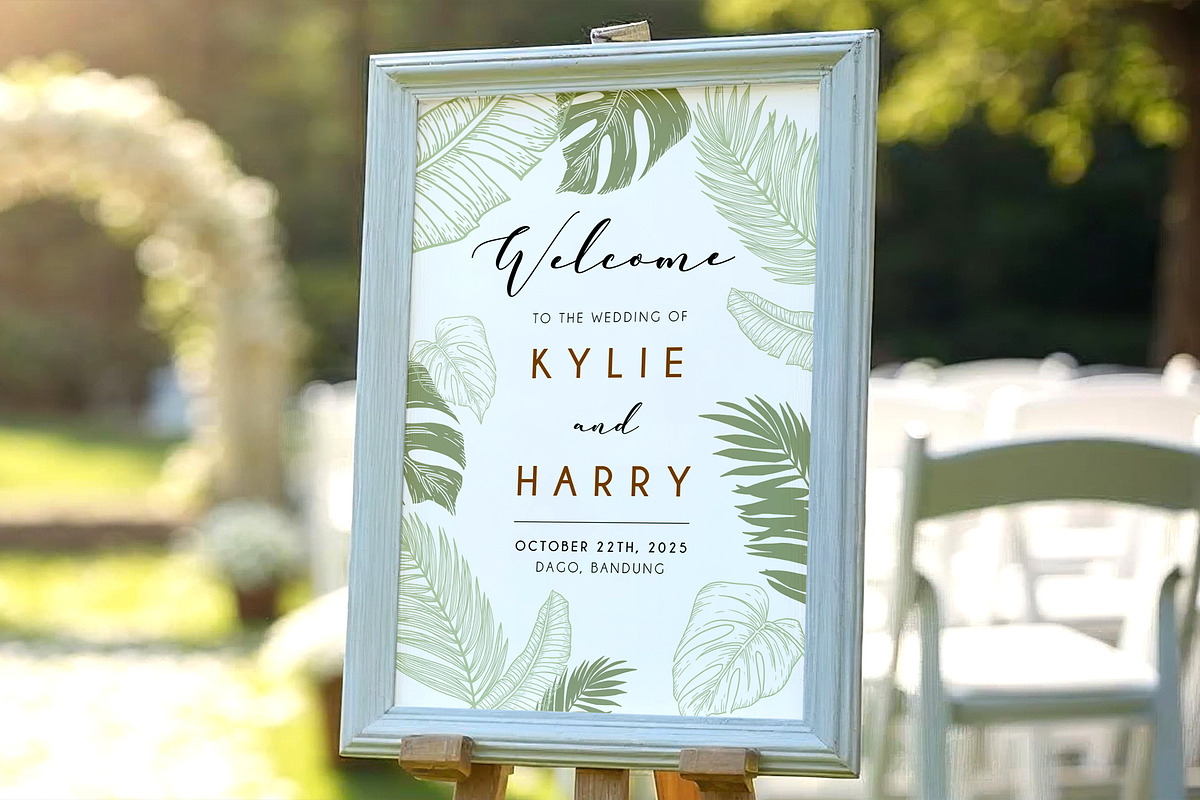 Tropical Wedding Sign, a Stationery Template by Aarley Kaiven (Photo 1 of 2)