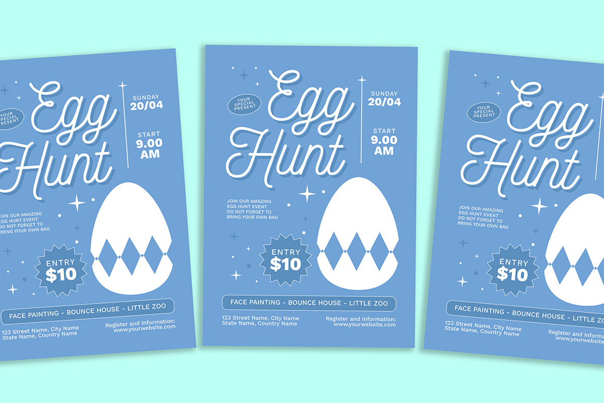 Minimalist Easter Egg Hunt Flyer, a Flyer Template by Gumico Studio. (Photo 1 of 3)