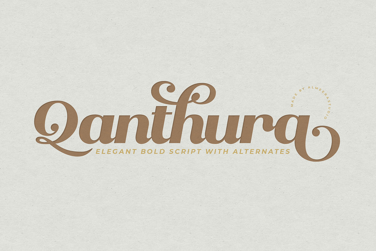 Qanthura | Elegant bold script, a Script Font by Almeera Std (Photo 1 of 12)