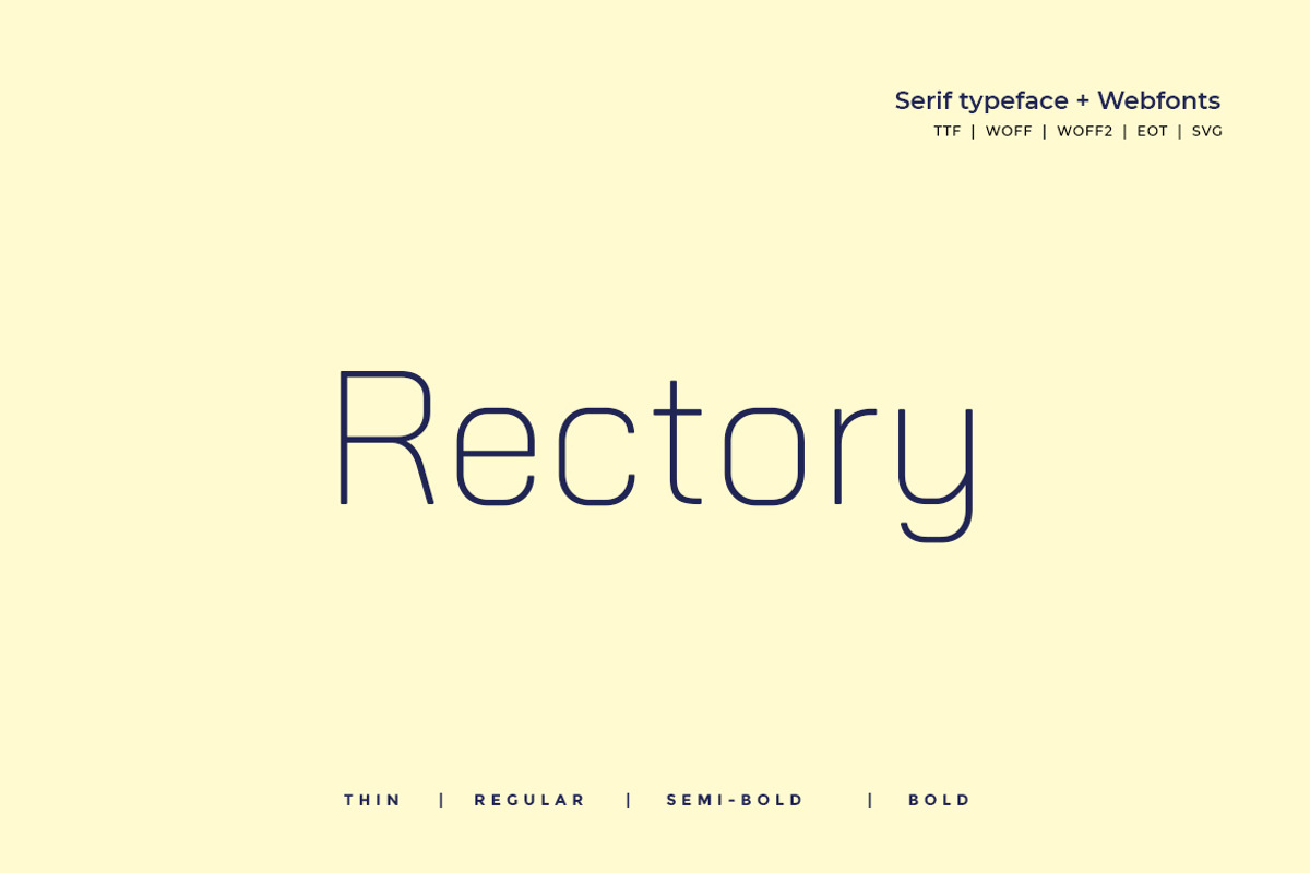 Rectory - Modern Typeface + WebFont, a Sans Serif Font by Webhance Studio