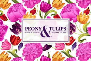 Bright Pattern Peony & Tulips