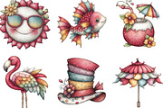 Whimsical Summer Clipart, an Illustration by Designking (Thumbnail 4 of 6)