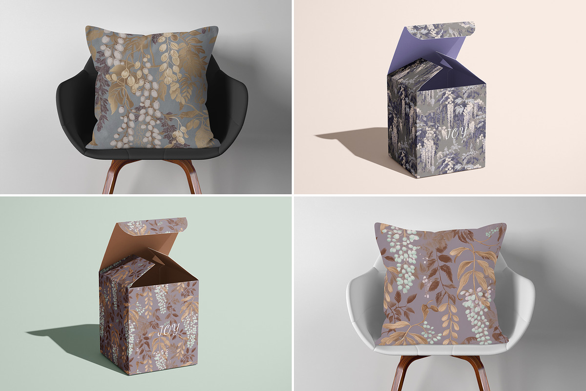Wisteria Floral Set of 9 Patterns, a Pattern Graphic by Ninterints (Photo 12 of 13)