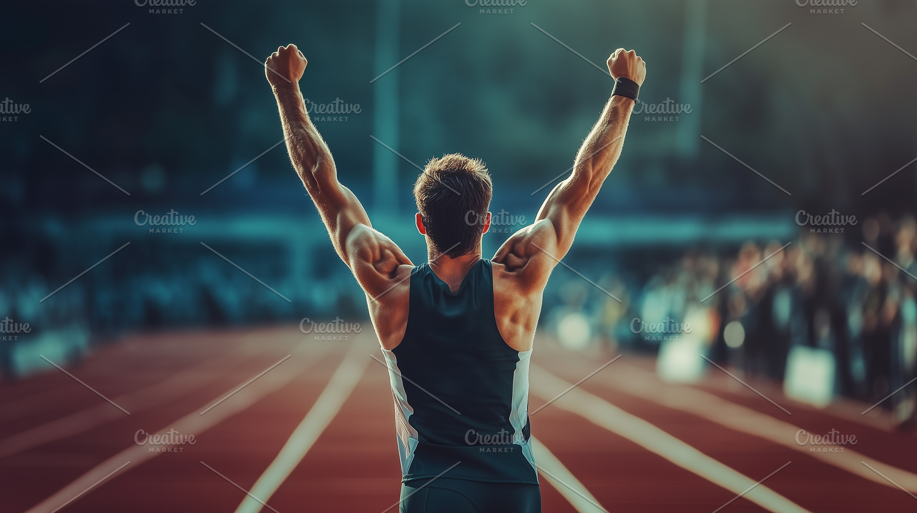 Athlete man crossing finish line, a Sports & Recreation Photo by MistyDay