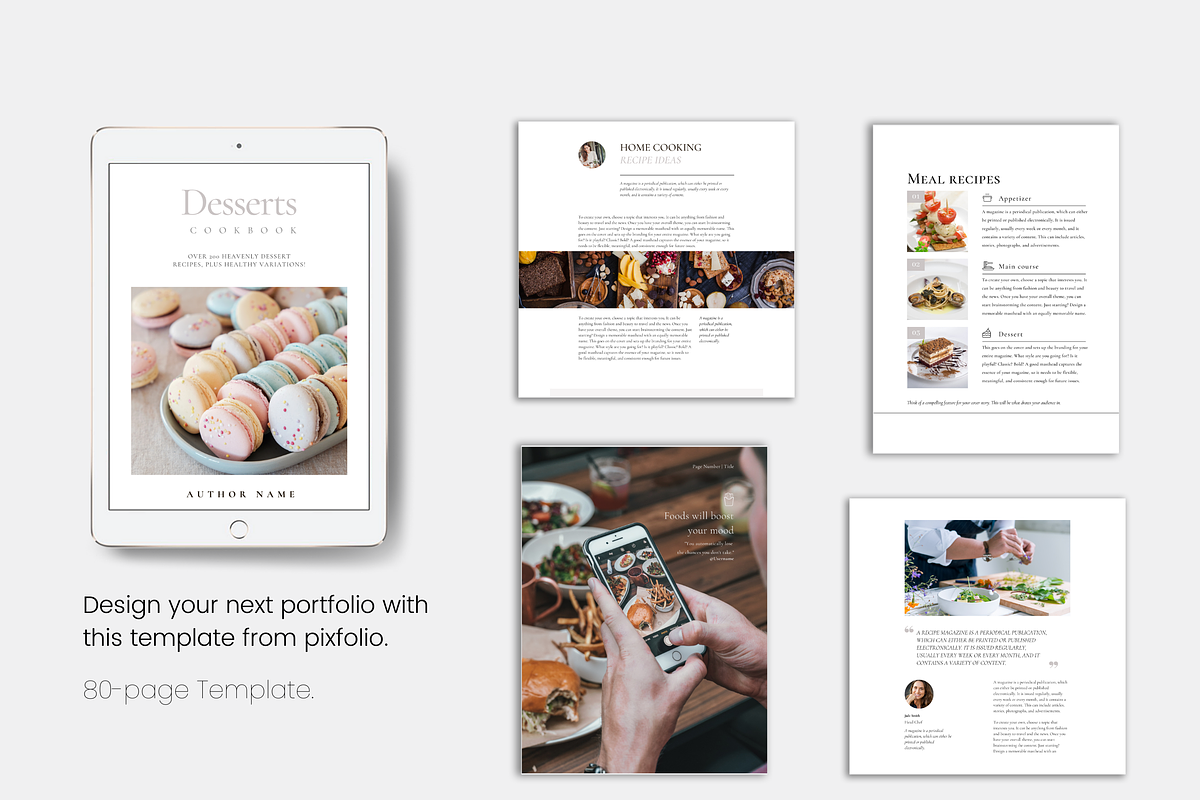 80 Page Canva Recipe Book Template, a Magazine Template by Templits (Photo 4 of 10)