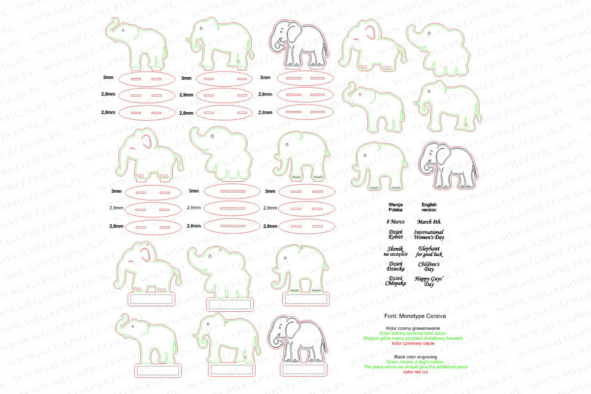 Lucky Elephant medal laser cut svg, a Pattern Graphic by MegaPrezencik (Photo 5 of 5)
