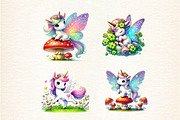Cute Fairy Unicorn Sublimation Clipa, an Illustration by DreamArtGraphic (Thumbnail 2 of 5)