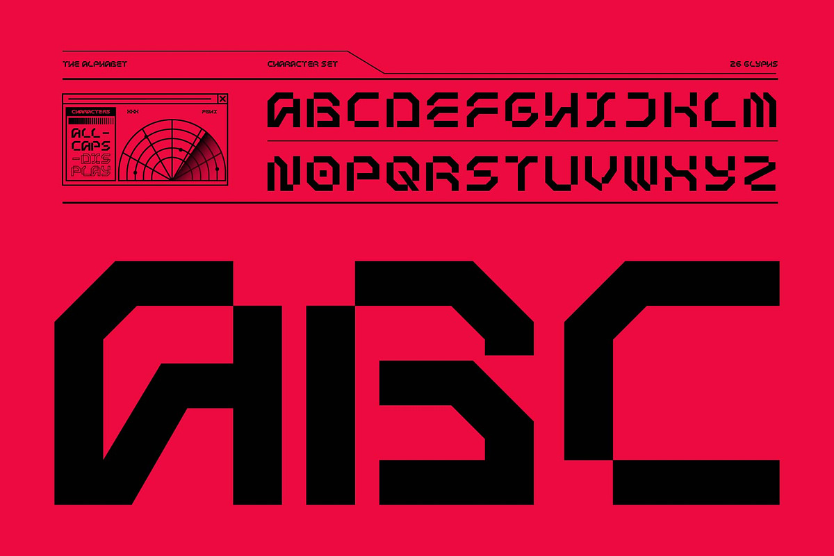 Excofles – Modern Mecha Display Font, a Sans Serif Font by Drizy (Photo 4 of 10)
