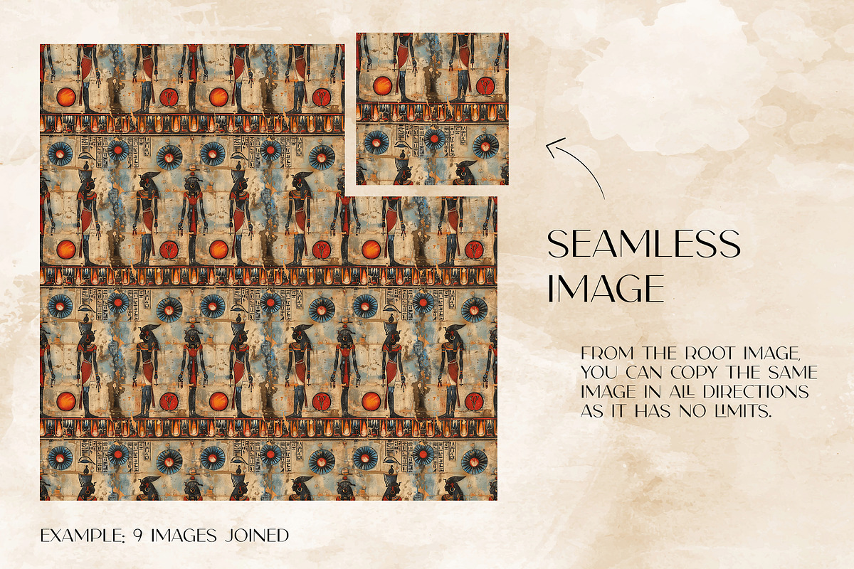 Egyptian Seamless Digital Papers, a Pattern Graphic by Gonez Studio (Photo 3 of 8)