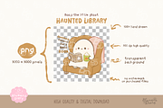 Booji Haunted Library Ghost Clipart, a Seasonal Illustration by Blumensdiary (Thumbnail 3 of 6)