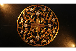 Ornate circular gold and white, a Background Photo by Igor Tichonow