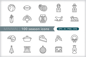 Minimal 100 Season Icons