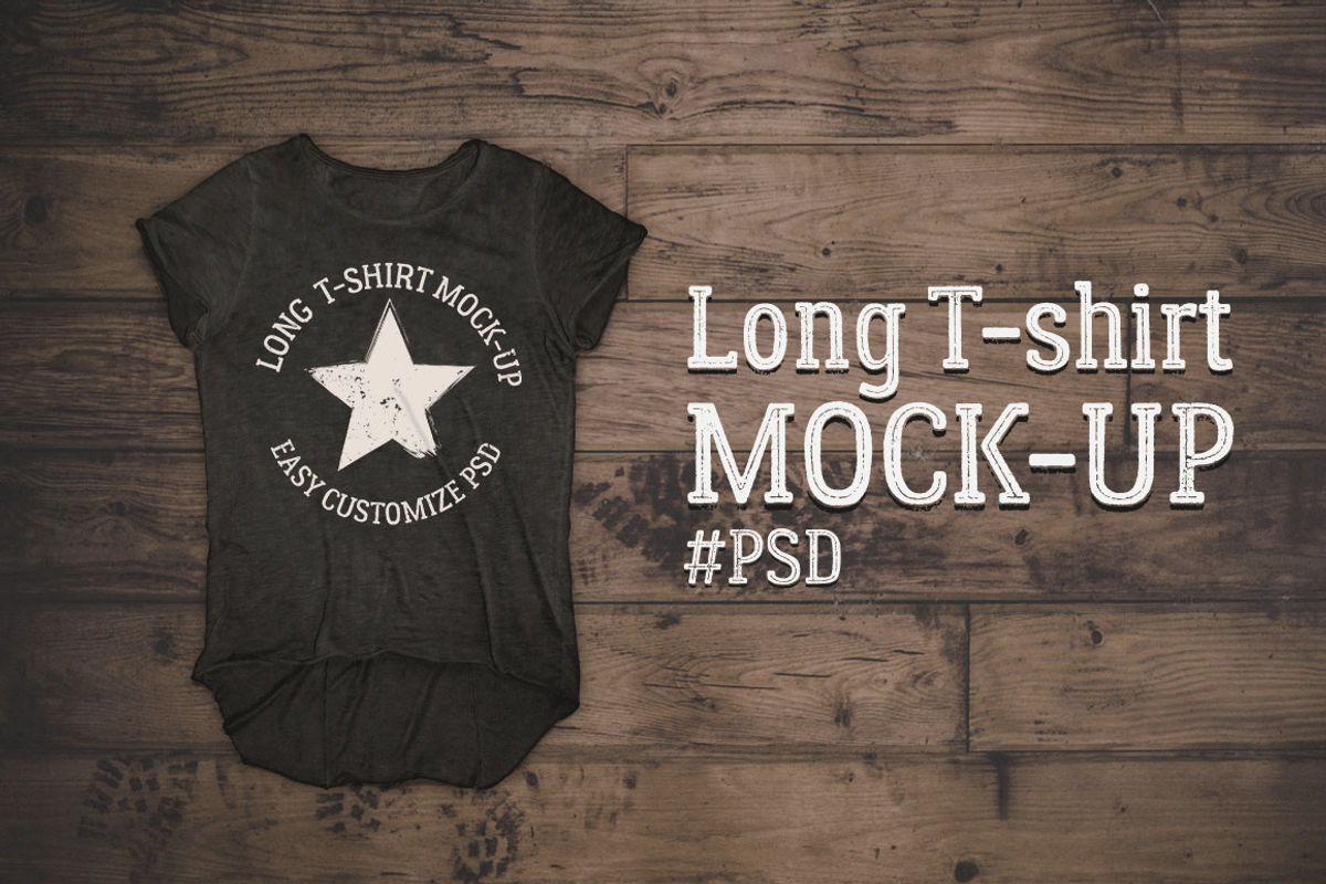 Long T-shirt MockUp, a Shirt Mockup by kulturrrno (Photo 1 of 4)