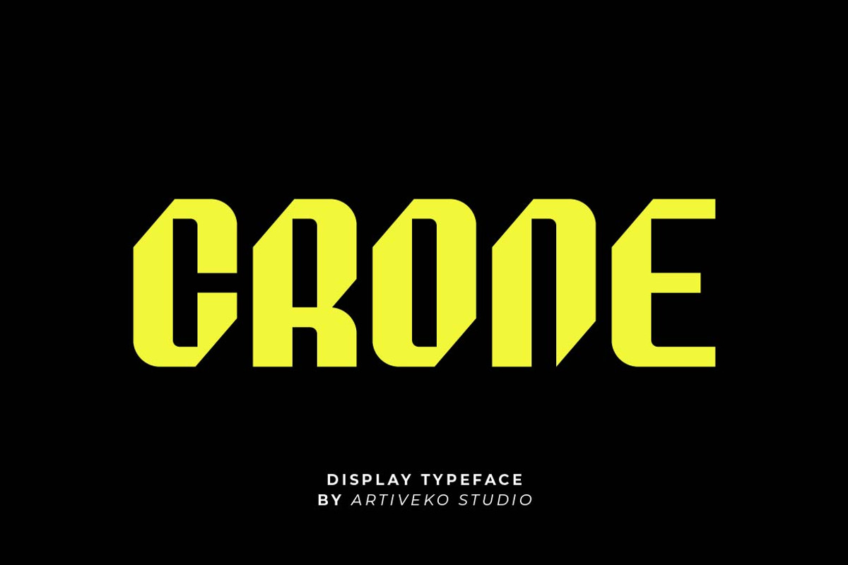 Crone Sport – Powerful Sports Font, a Sans Serif Font by Artiveko (Photo 1 of 8)