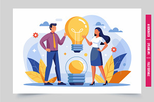 Two professionals idea bulbs, an Illustration by Tanuart