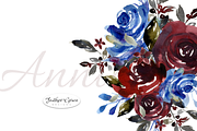 Burgundy & Navy Florals, an Illustration by Feather Grace Designs (Thumbnail 15 of 15)
