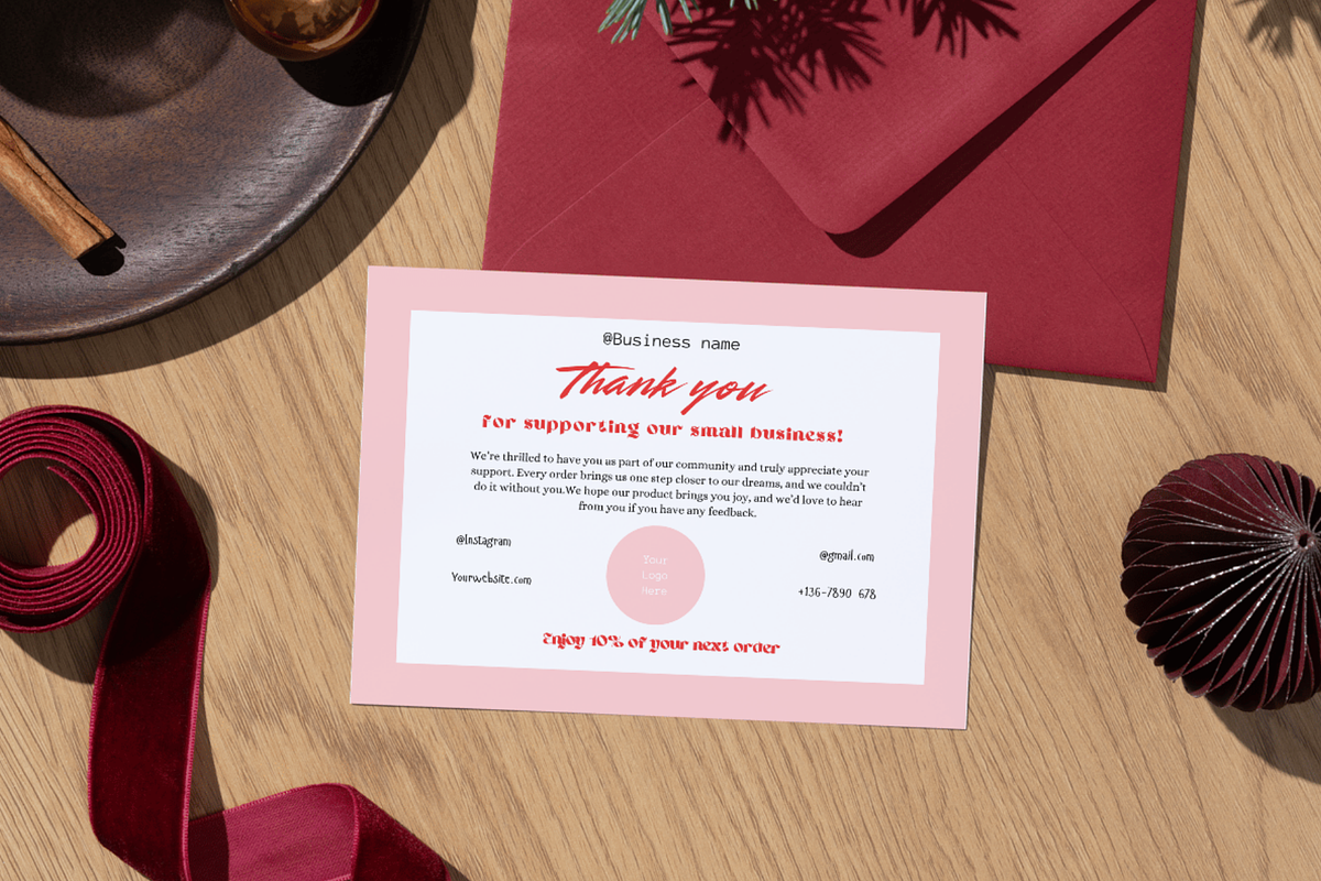 Custom Thank You Card Template, a Business Card Template by Kyuubu Arts (Photo 4 of 5)